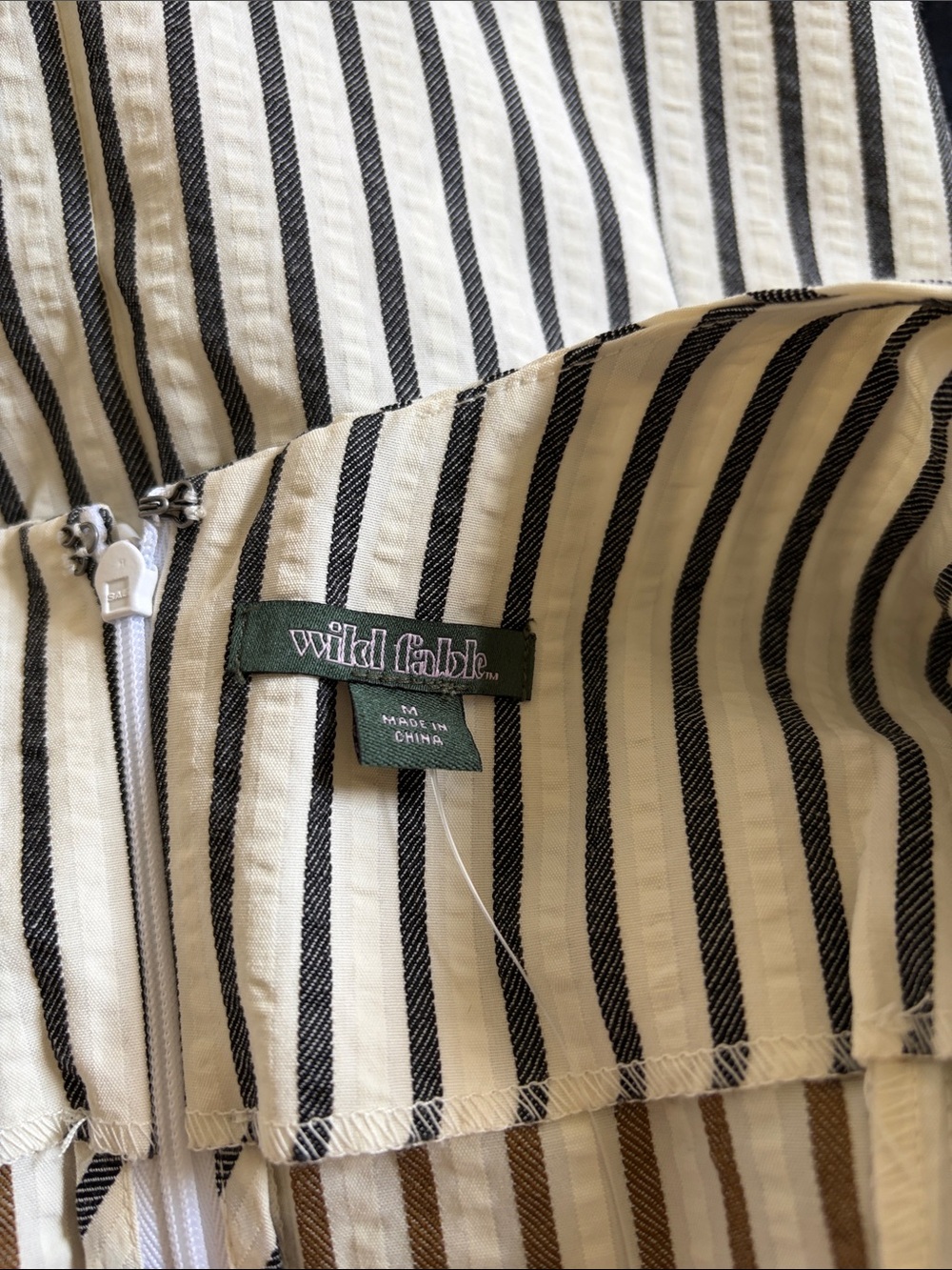 Target White and Black Vertical-Stripe Tie-Detail Mini Dress - Picture 4 of 4
